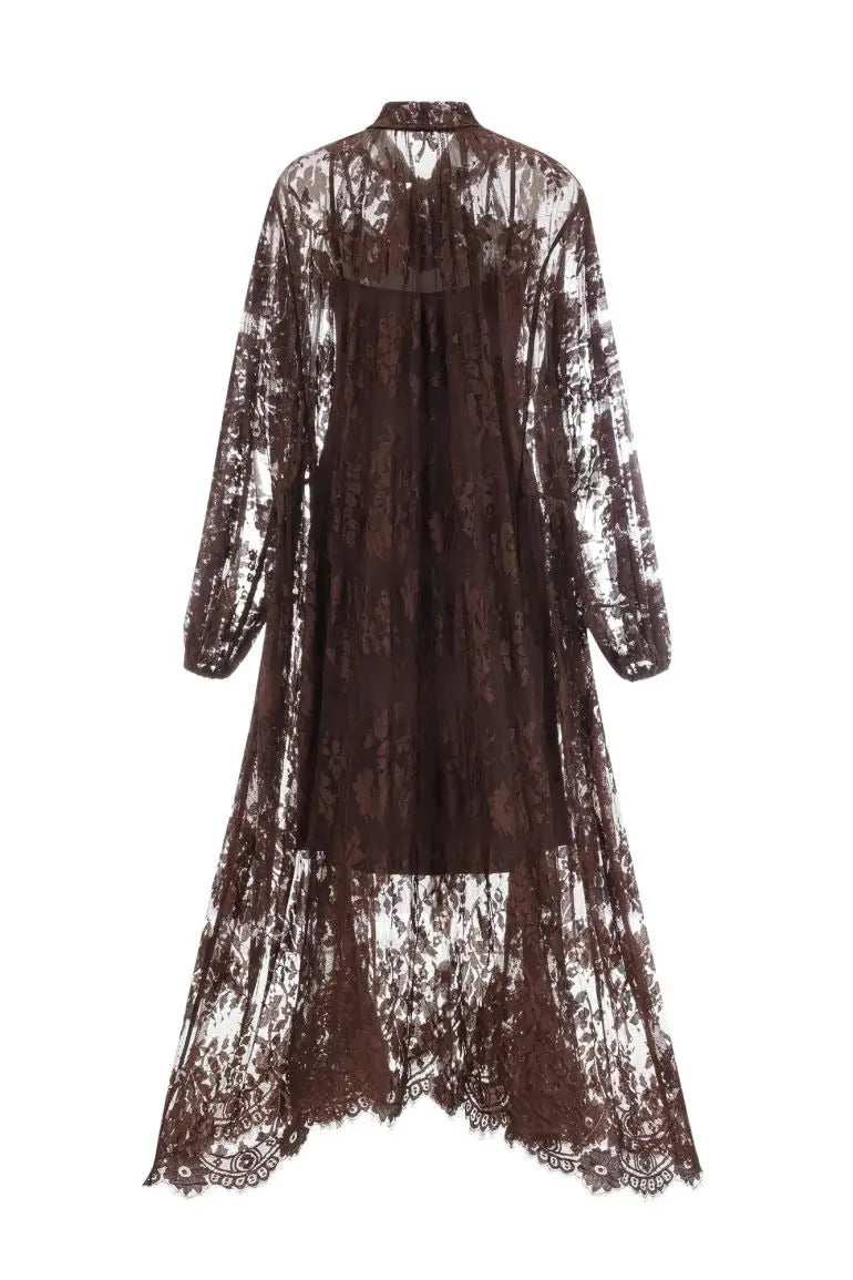 Catharine Floral Lace Sheer Maxi Dress Avalabel
