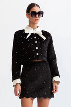 marjorie Velvet jewel co-ord - Black Avalabel