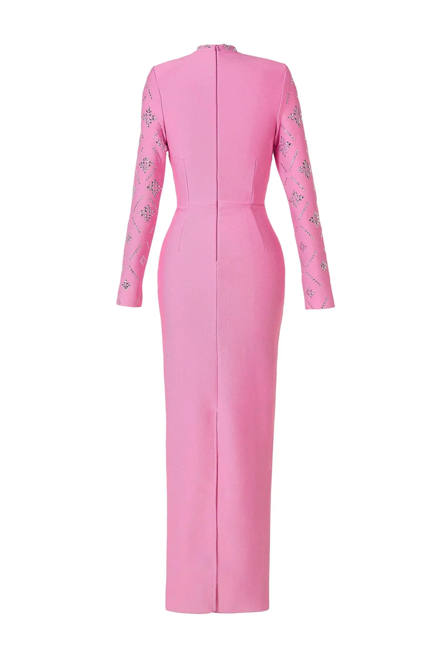 katherine pink Straight Cut diamond maxi Dress Avalabel
