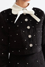 marjorie Velvet jewel co-ord - Black Avalabel