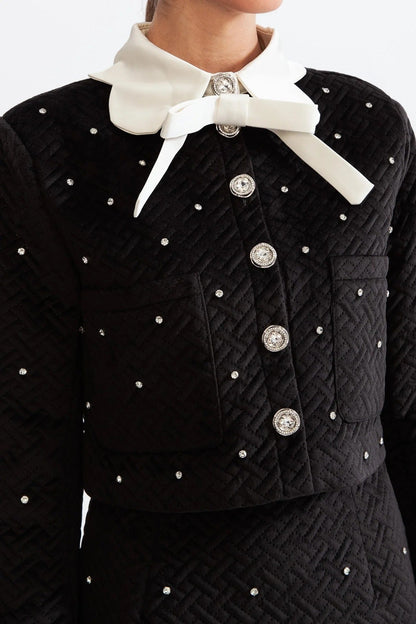 marjorie Velvet jewel co-ord - Black
