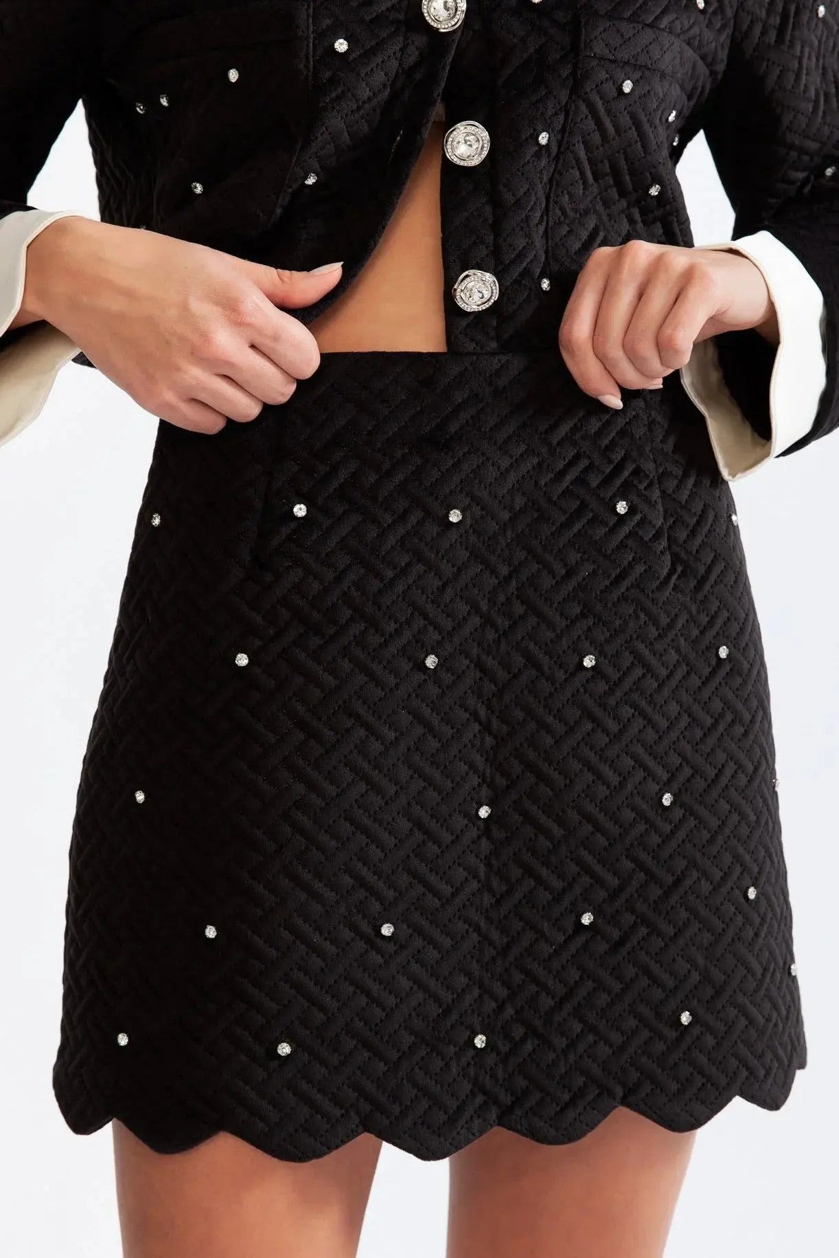 marjorie Velvet jewel co-ord - Black Avalabel