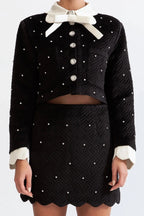 marjorie Velvet jewel co-ord - Black Avalabel