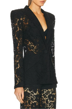 elvira v-neck Lace Blazer set in black Avalabel