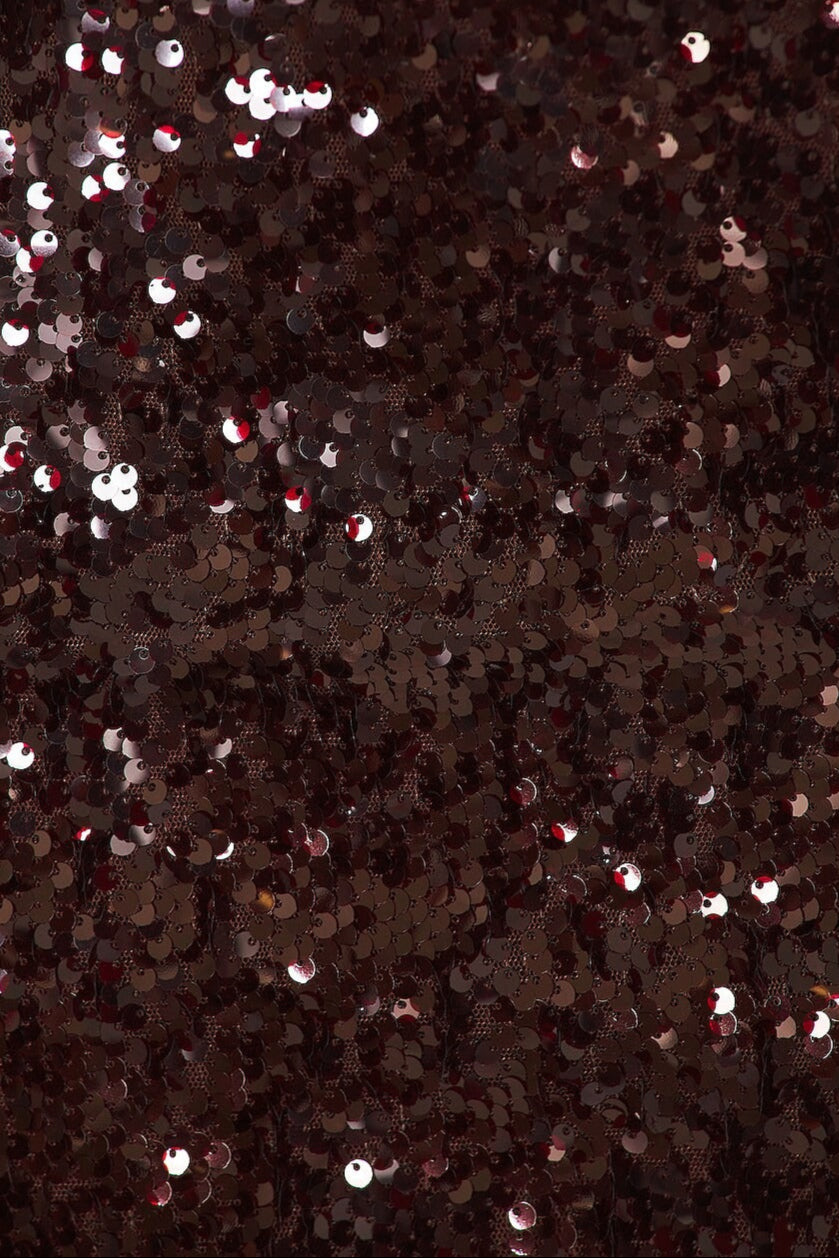 Strapless Sequin Mini Dress in Burgundy Avalabel