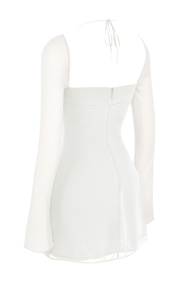 Apricot Crystal Satin Lace Cutout Midi Dress Avalabel