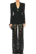 elvira v-neck Lace Blazer set in black Avalabel
