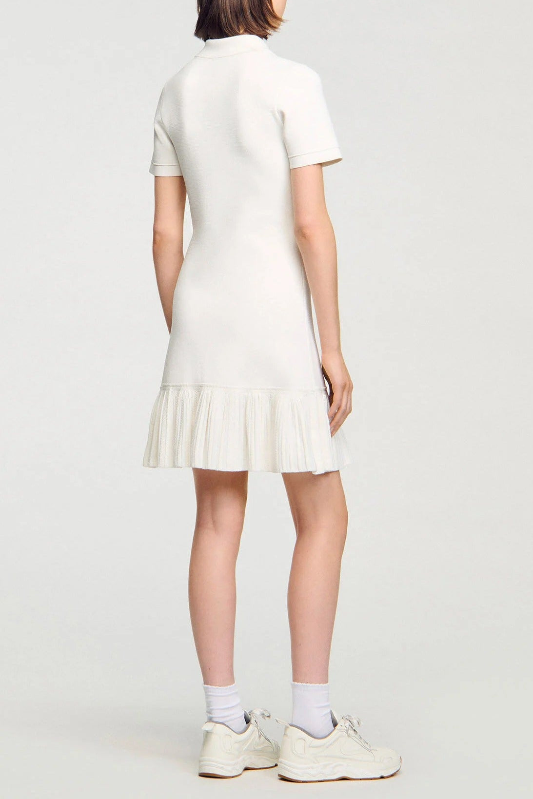 penny white Mini knit dress with polo neck Avalabel