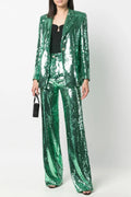 florence sequin-embellished blazer in green Avalabel