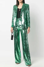 florence sequin-embellished blazer in green Avalabel