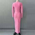 katherine pink Straight Cut diamond maxi Dress Avalabel