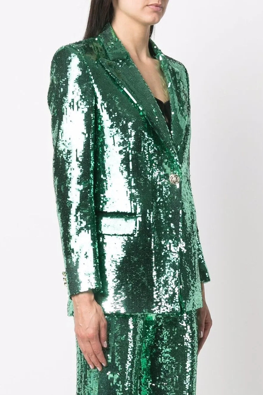 florence sequin-embellished blazer in green Avalabel