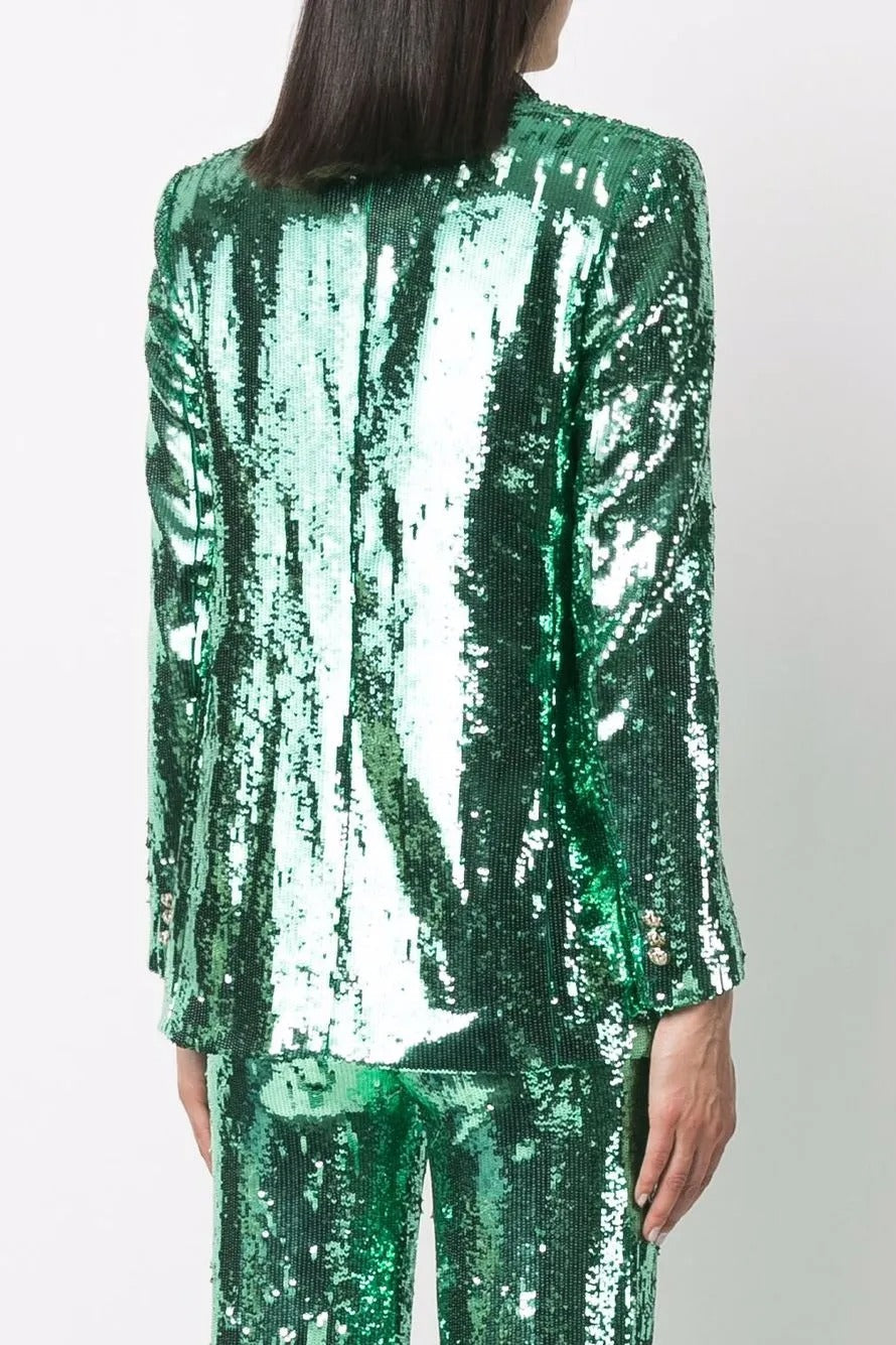 florence sequin-embellished blazer in green Avalabel