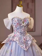 Kelly Floral Print Embroidery Tulle Puffy Mini Dress Avalabel