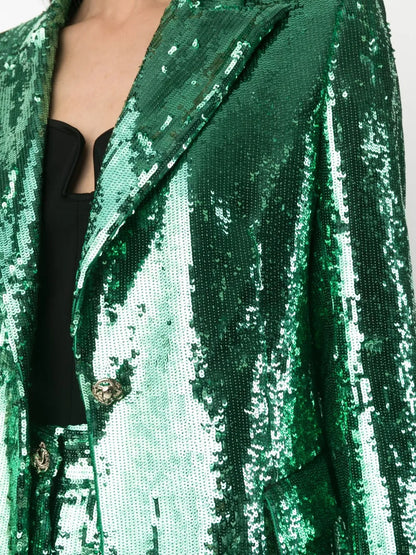 florence sequin-embellished blazer in green Avalabel