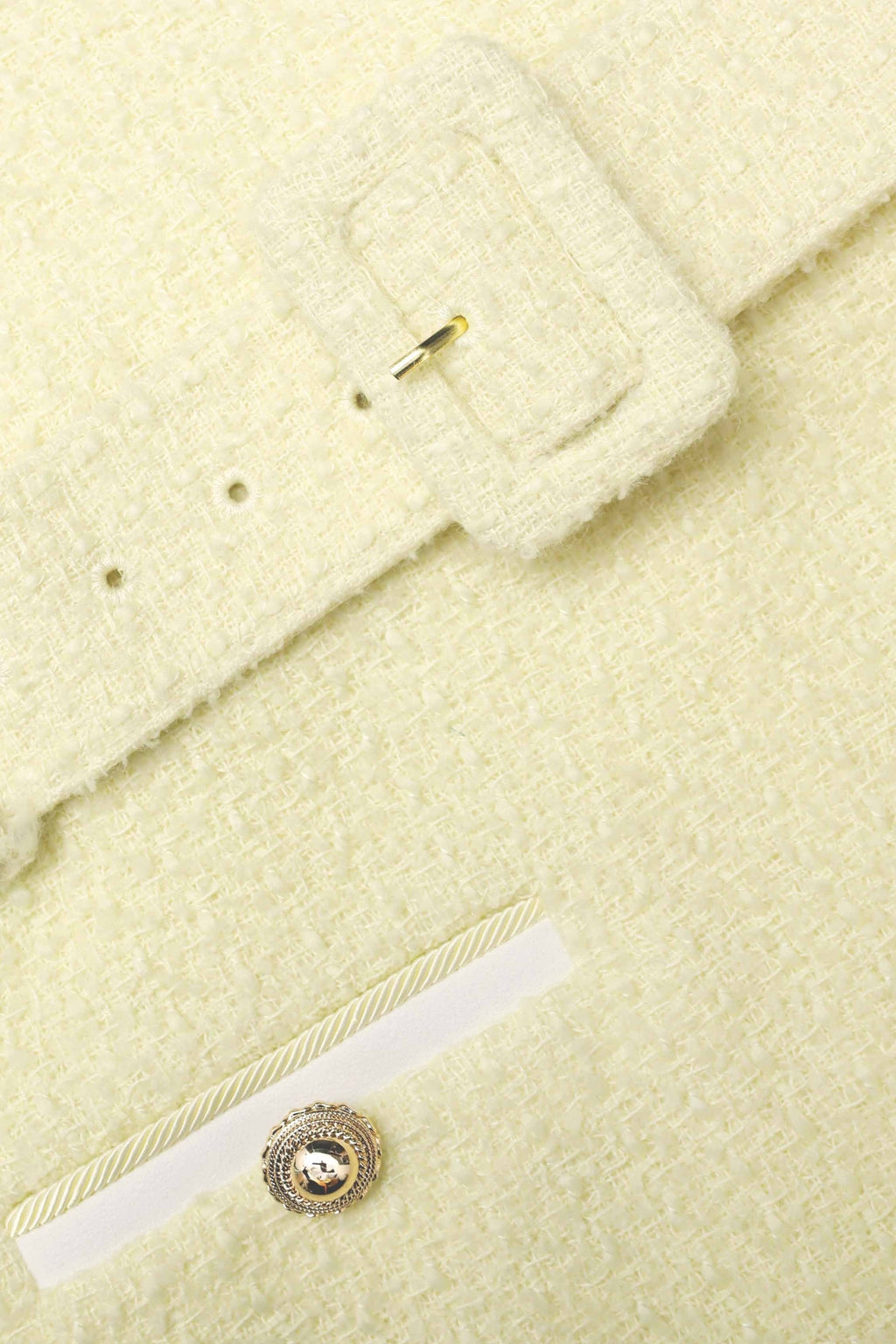 Apphia Tweed Low-Rise Pants Set in Yellow Avalabel
