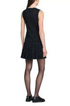 Jody Black Tweed Vest with Pearls embellished Avalabel