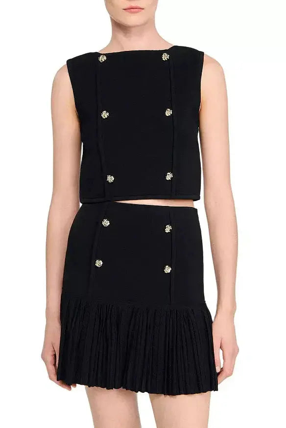 marcia black Double Breasted Vest Avalabel
