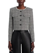 virginia Houndstooth Crystal Trim Jacket - Black/White Avalabel