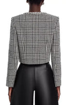 virginia Houndstooth Crystal Trim Jacket - Black/White Avalabel