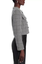 virginia Houndstooth Crystal Trim Jacket - Black/White Avalabel