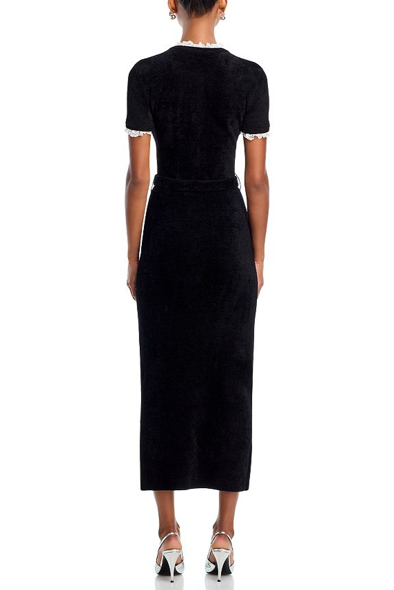 Kama Black Chenille Knit Midi Dress Avalabel