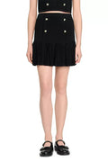 marcia black Double Breasted Ruffle Mini Skirt Avalabel