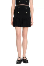 marcia black Double Breasted Ruffle Mini Skirt Avalabel