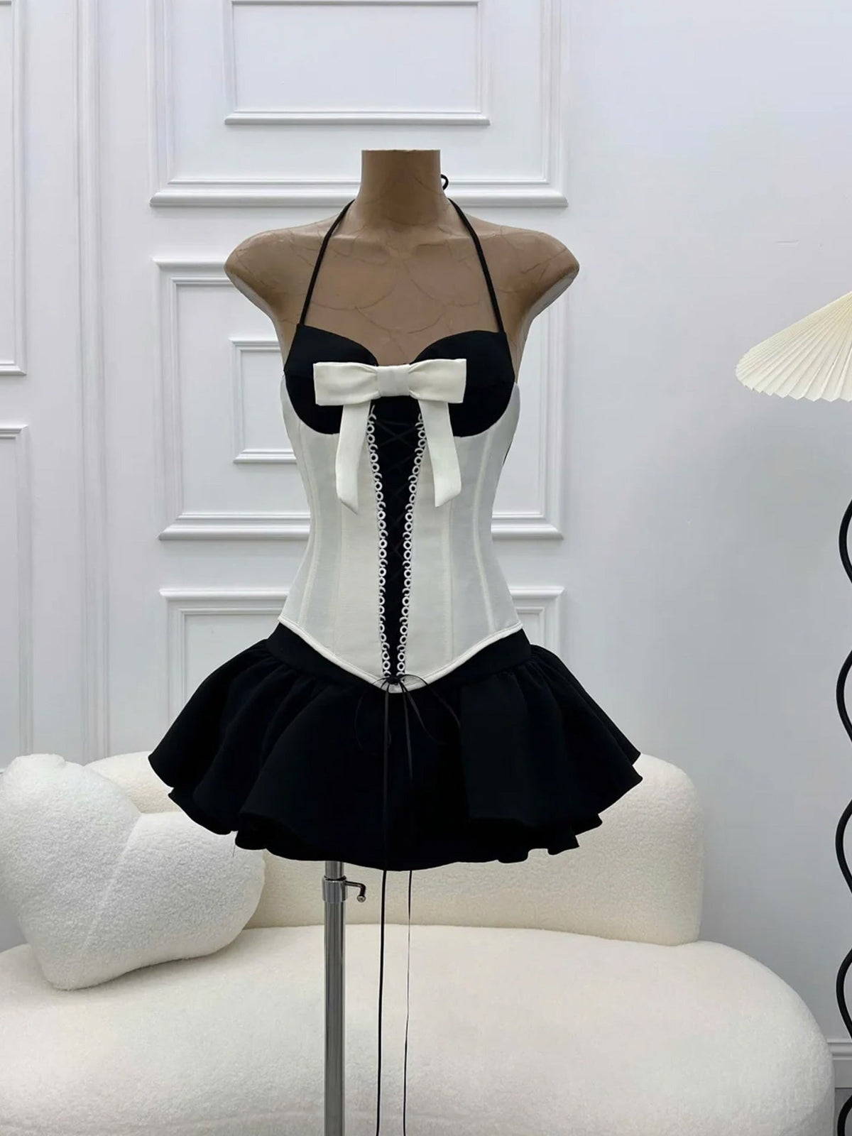 Dominic Halter Black White Patchwork Mini Dress Avalabel
