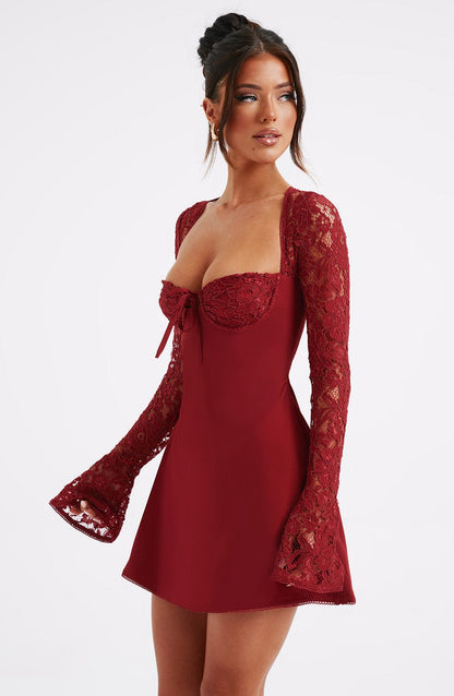 Jacinta lace Mini Dress - Red