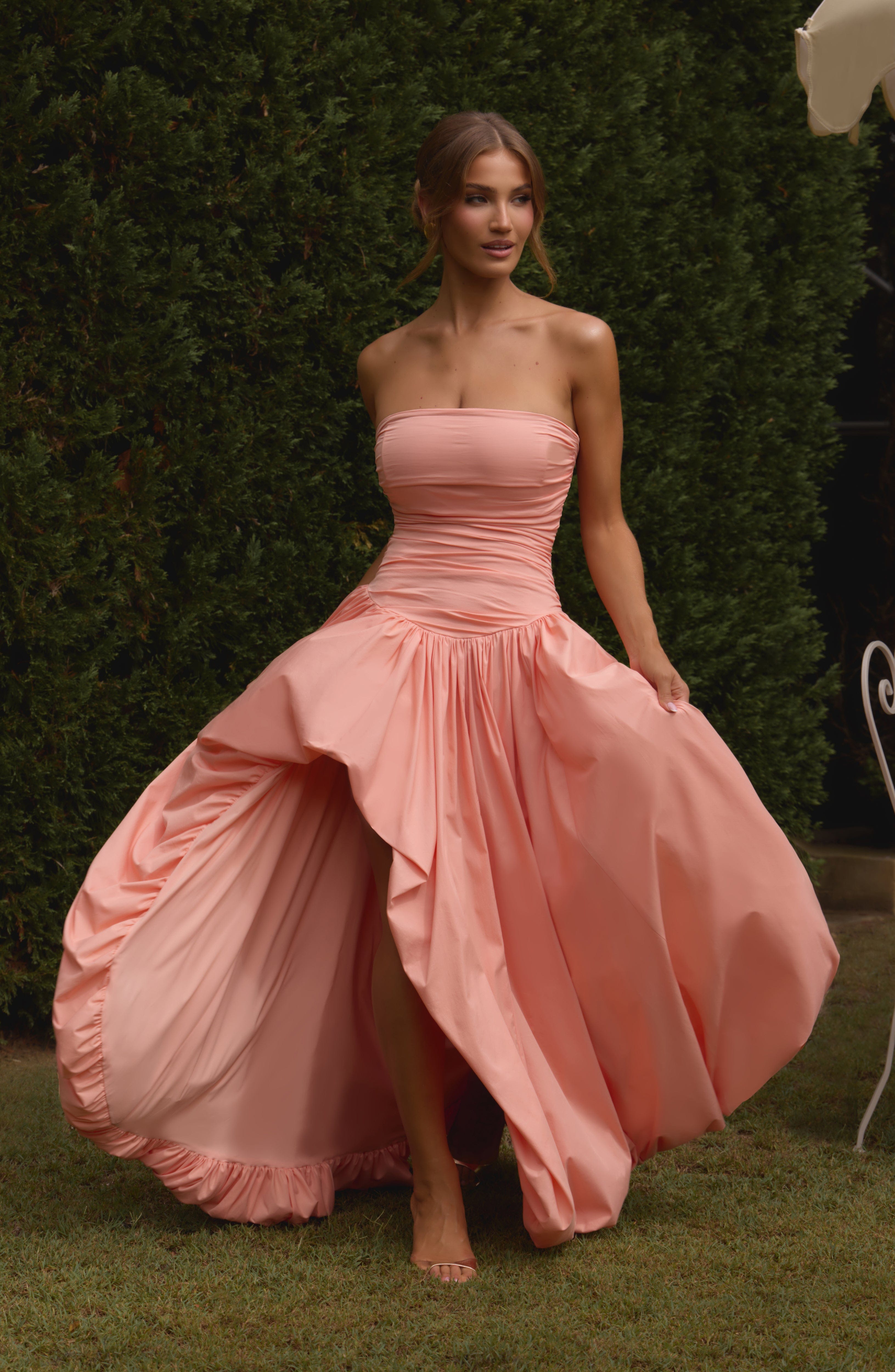 Jillian Maxi Dress - Peach Avalabel