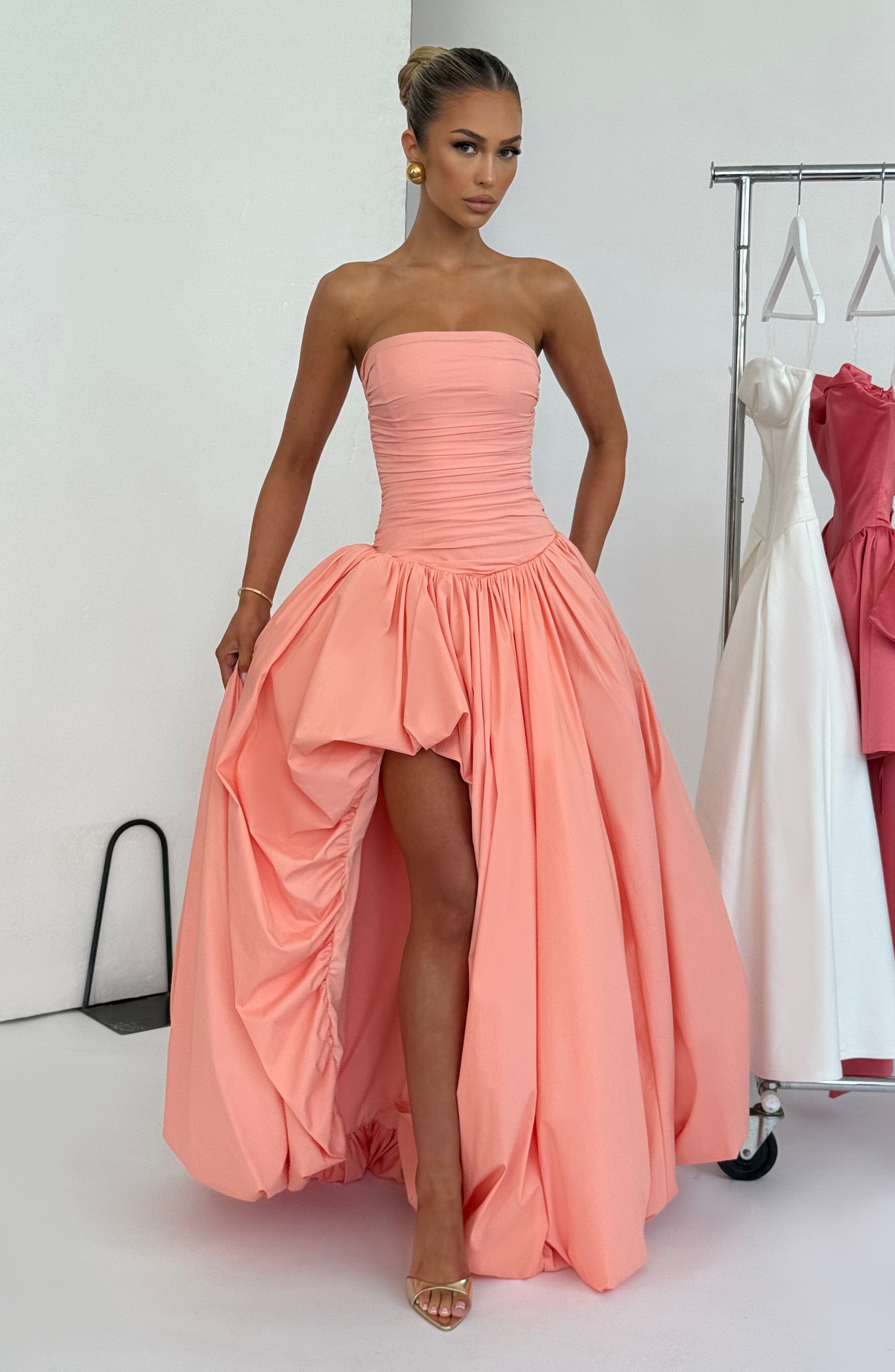 Jillian Maxi Dress - Peach Avalabel