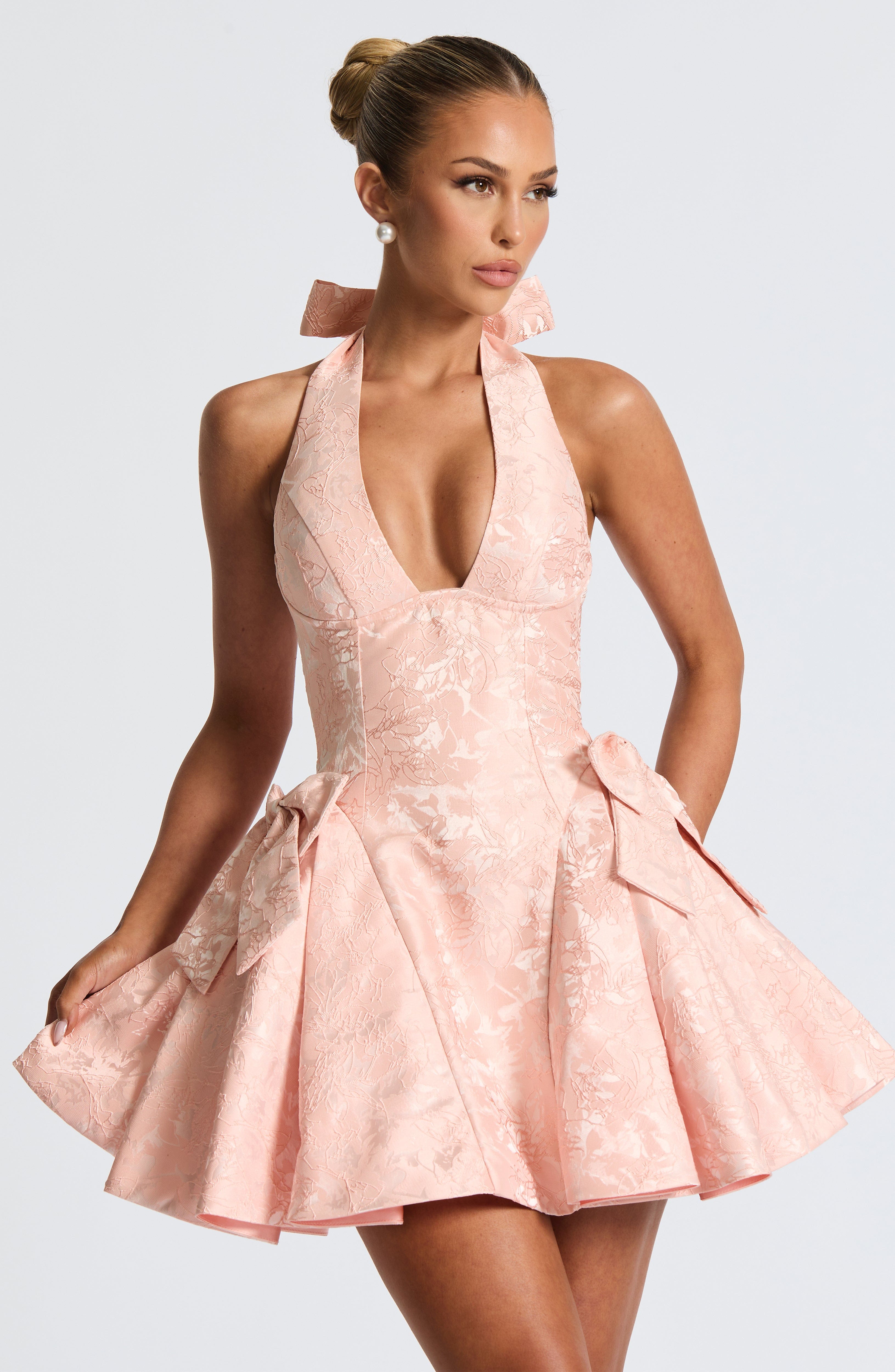 Jocelyn Mini Dress - Soft Peach Avalabel