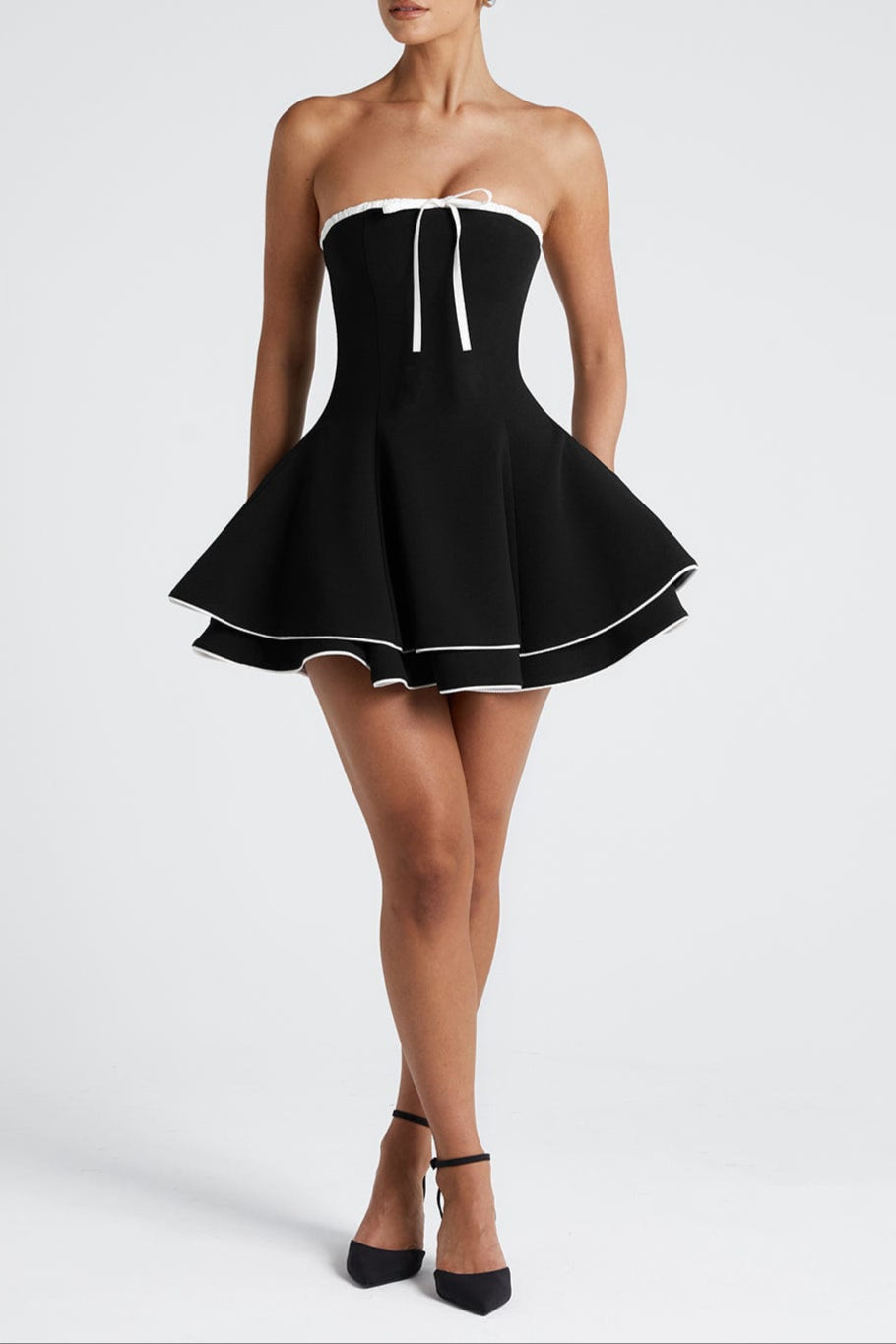 Juno Mini Dress - Black/White Avalabel