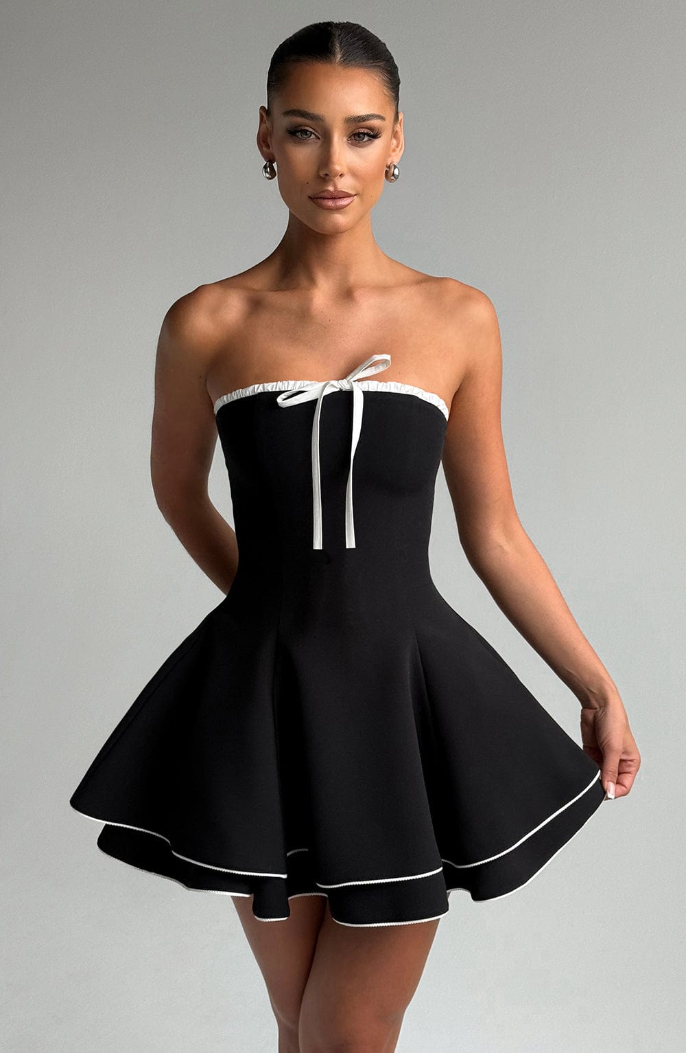 Juno Mini Dress - Black/White Avalabel