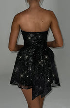Katrina Mini Dress - Black Sparkle Avalabel