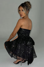 Katrina Mini Dress - Black Sparkle Avalabel