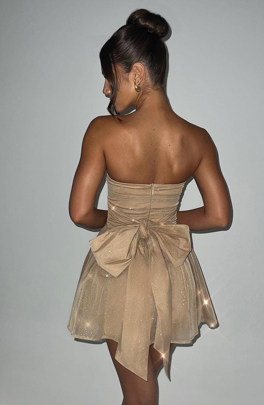 Katrina Mini Dress - Gold Sparkle Avalabel