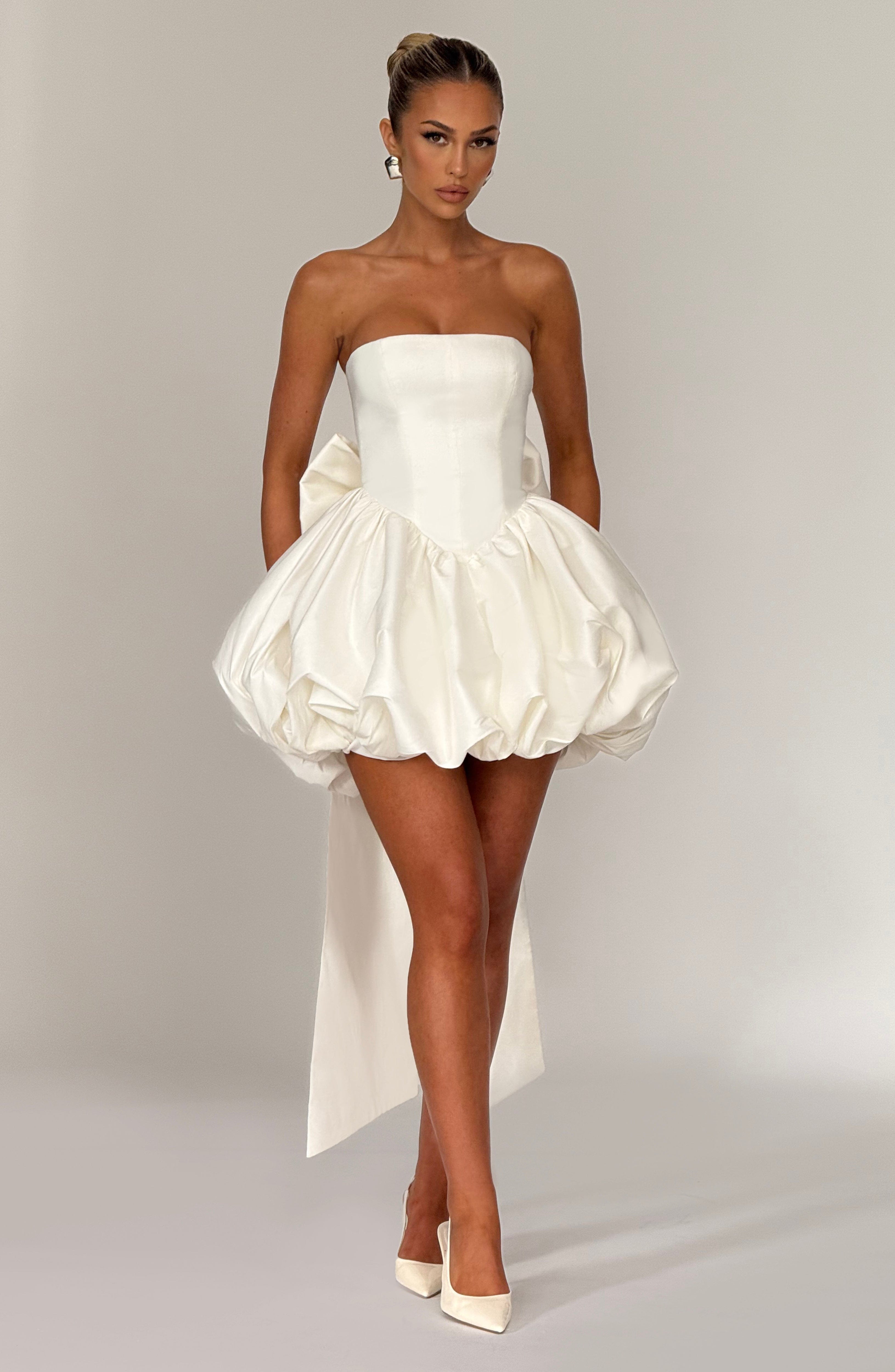 Lotus Mini Dress - Ivory Avalabel