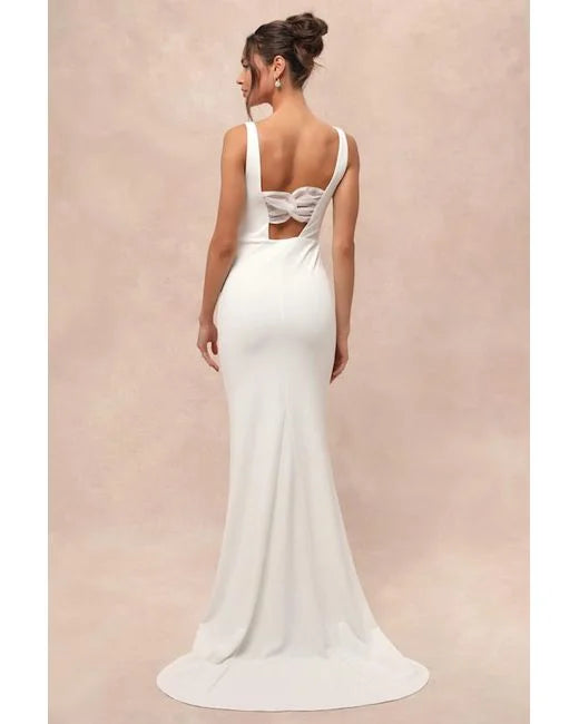Natural Regal Classic Sleeveless Twist-Back Maxi Dress Avalabel