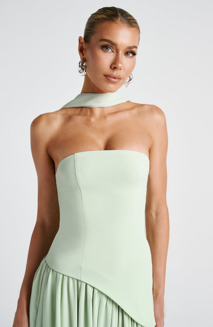 Maliyah High Slit Strapless Maxi Dress - Mint