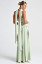 Maliyah High Slit Strapless Maxi Dress - Mint Avalabel