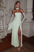 Maliyah High Slit Strapless Maxi Dress - Mint Avalabel