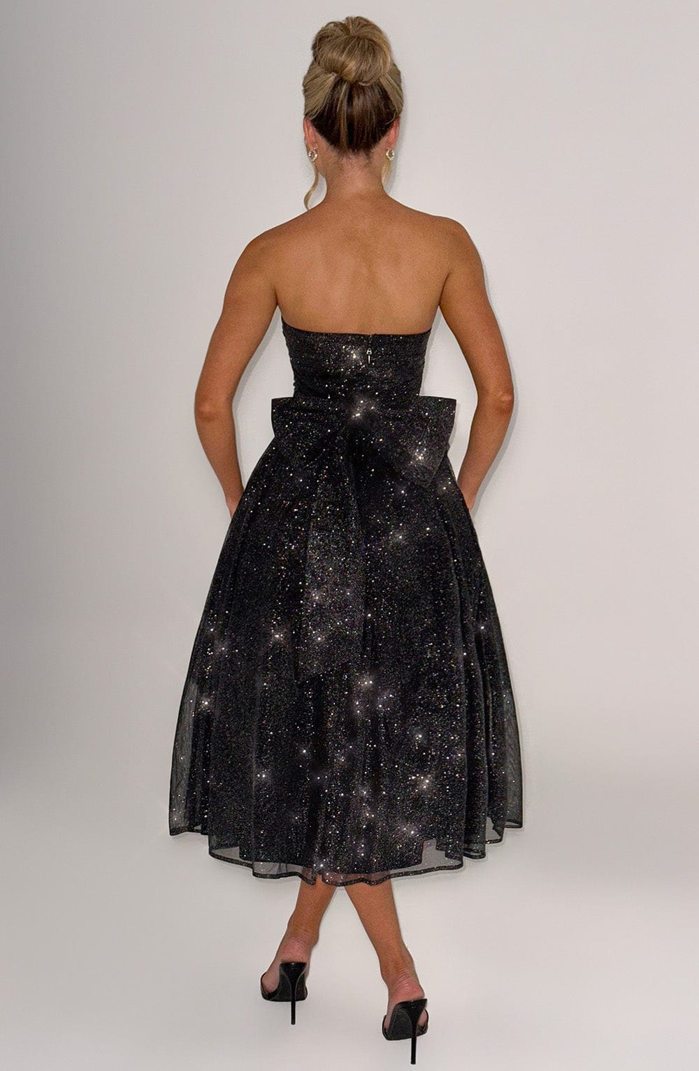 Marissa Midi Dress - Black Sparkle Avalabel