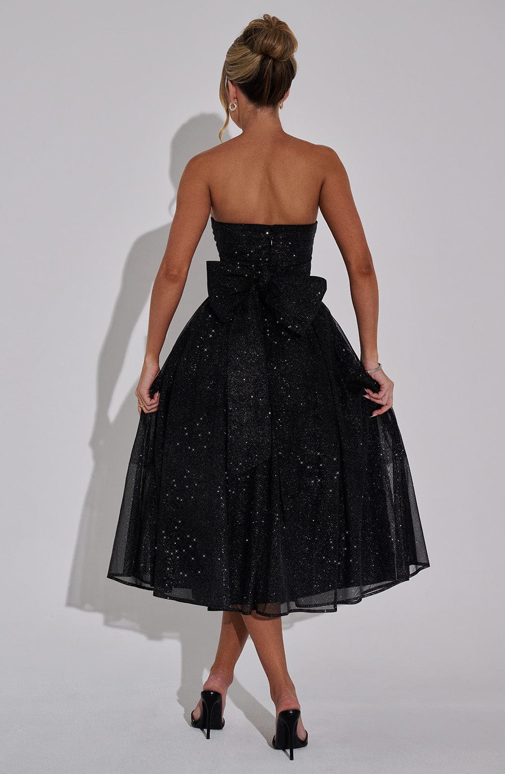 Marissa Midi Dress - Black Sparkle Avalabel