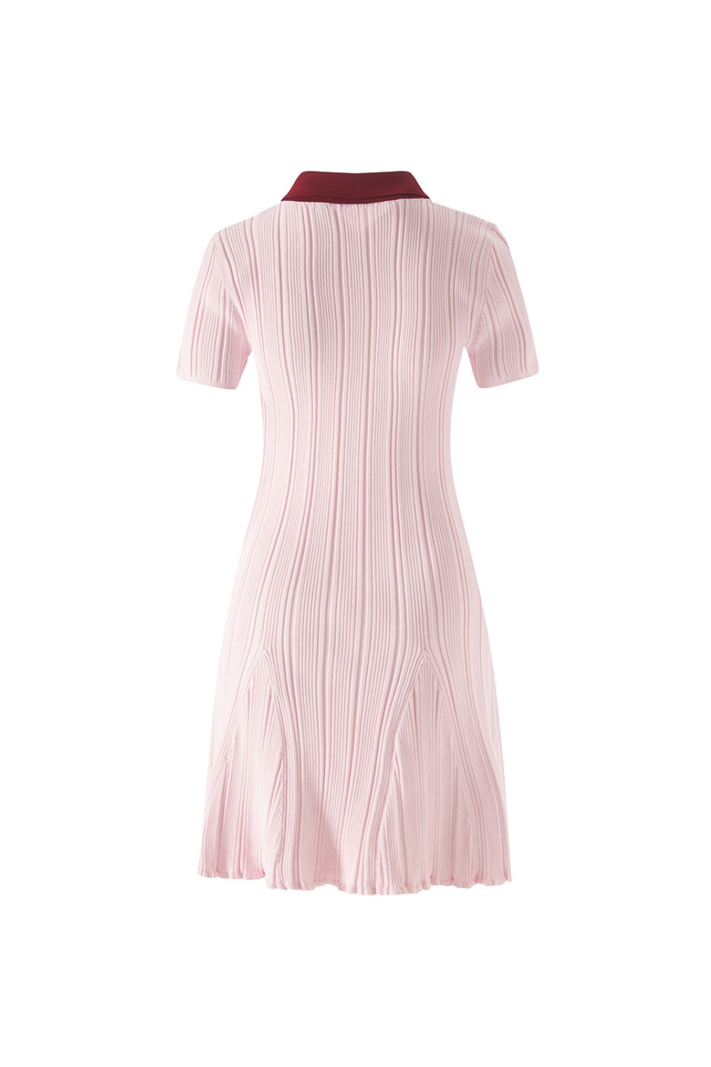 Christine Pink Contrast Collar Knit Mini Dress Avalabel