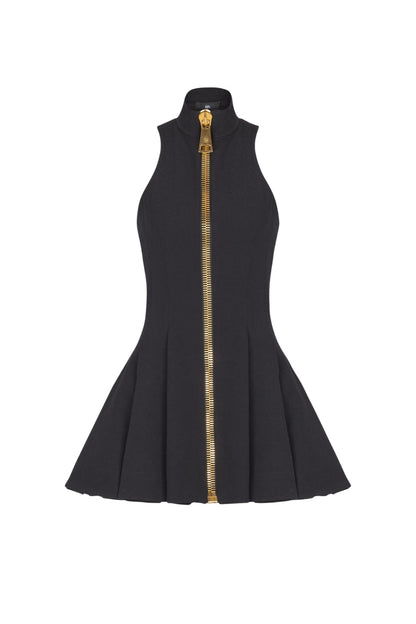 Carol Black Halterneck Dress in Grain