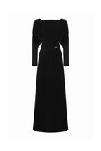 beryl pleated Knitted Fabric Maxi Dress in black Avalabel
