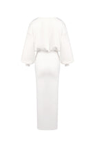 Edith High Elastic Long Hip Maxi Dress in White Avalabel