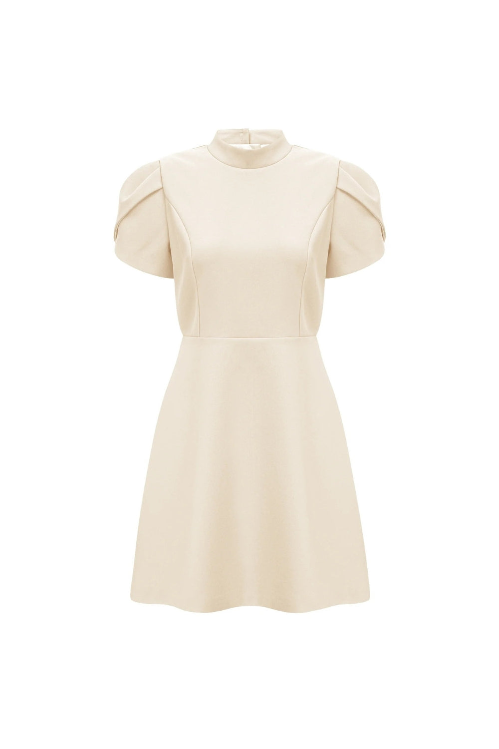 basia Petal Sleeve Cut Out Bow Mini Dress in white Avalabel